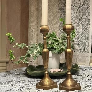 Vintage Elegant Gold Candle Holders